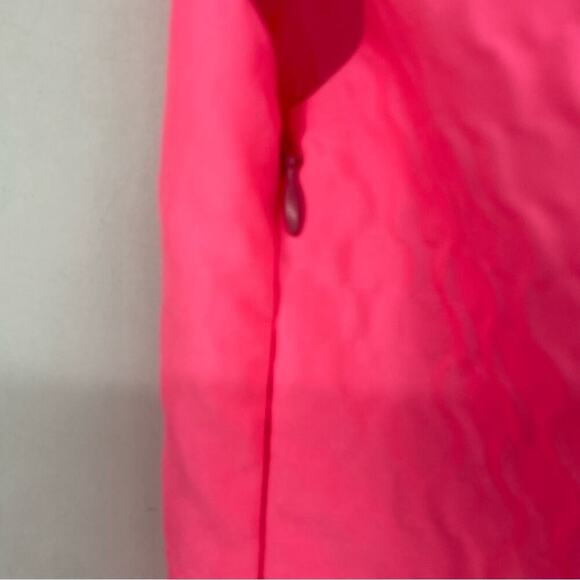 PRADA V-Neck Sleeveless A-Line Textured Dress in Neon Pink - Picture 5 of 7